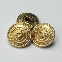 MTL-008 - Matte Gold Metal Crest Button, 5/8"